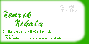 henrik nikola business card